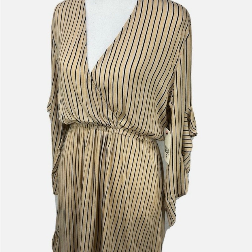 Billabong Beige and Black Striped Dress